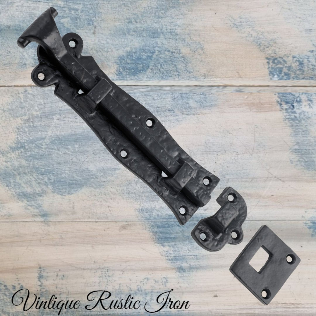 Cast Iron Rustic door or gate Bolt 180mm Long-Vintique Concepts