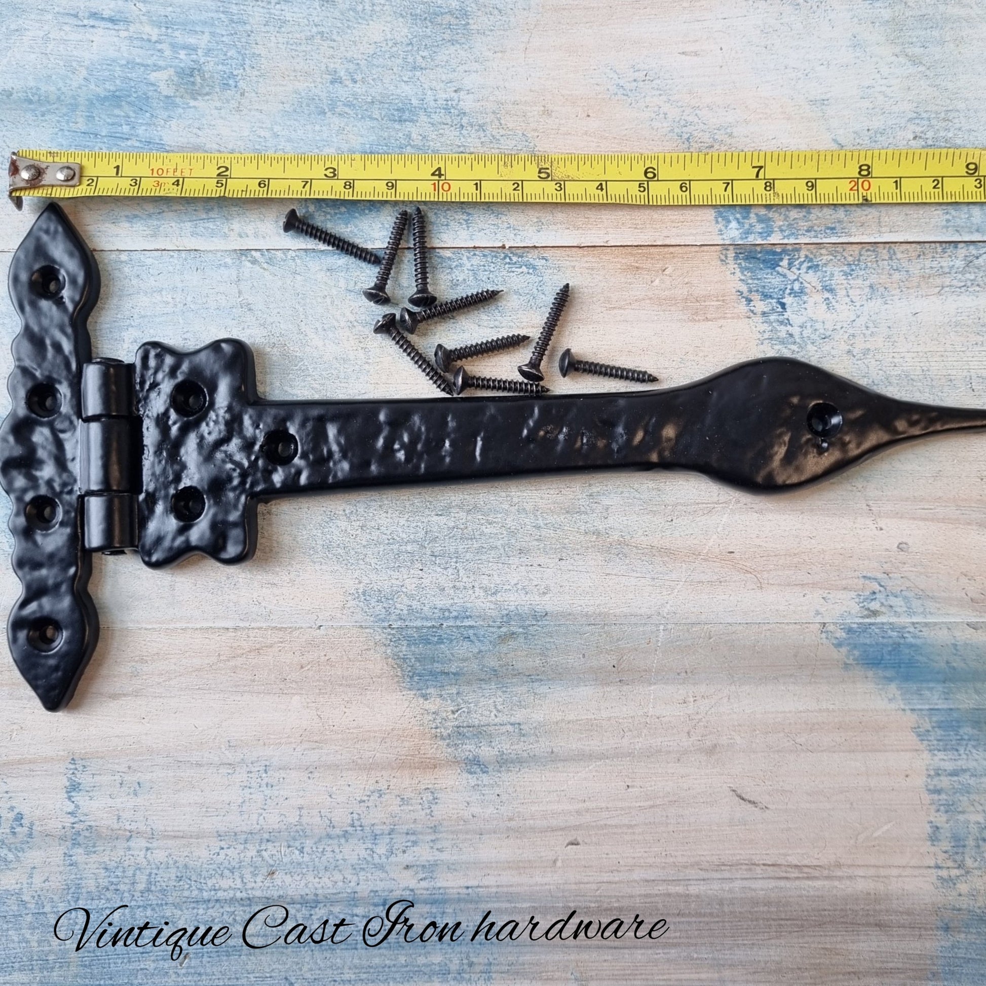 Cast Iron Rustic door or gate Spearhead hinge 235 x 120mm-Vintique Concepts