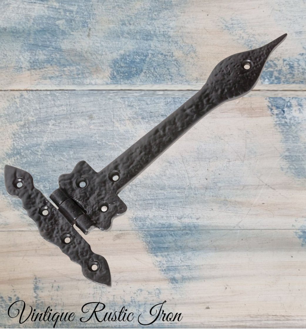 Cast Iron Rustic door or gate Spearhead hinge 235 x 120mm-Vintique Concepts