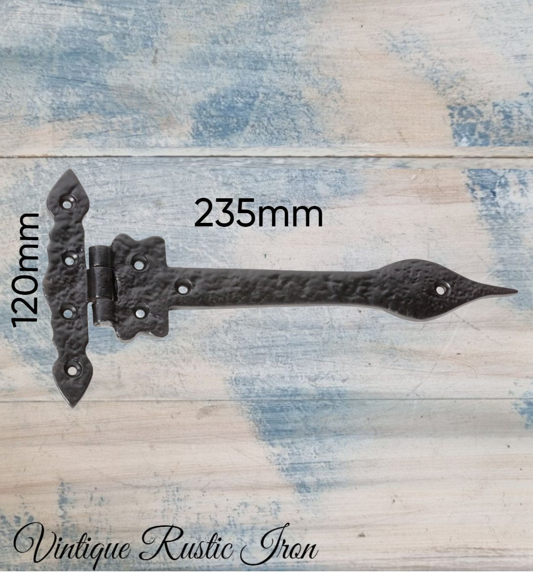 Cast Iron Rustic door or gate Spearhead hinge 235 x 120mm-Vintique Concepts