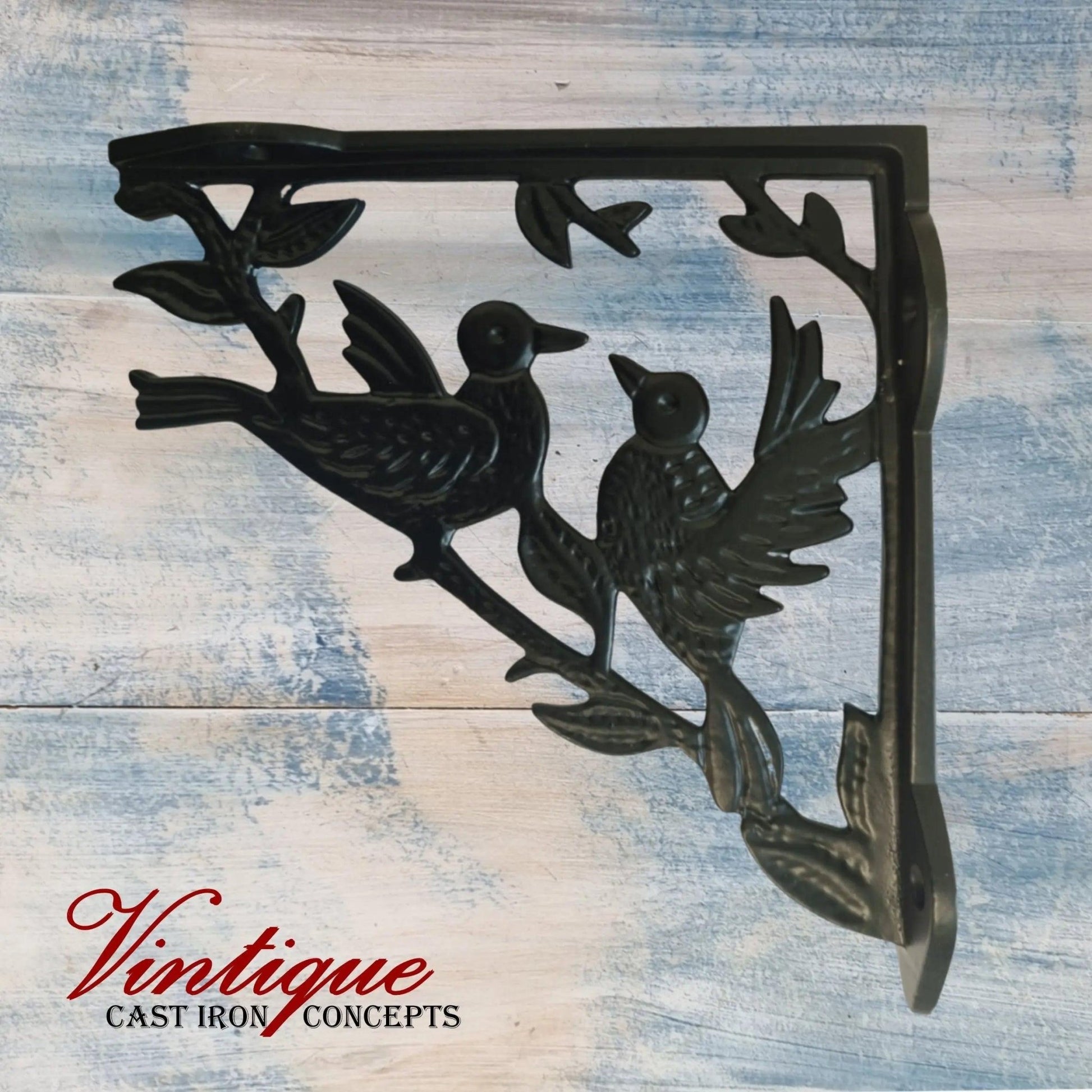 Cast Iron Wall Bracket "JULIANA" love birds 180mm x 170mm x 45mm-Vintique Concepts