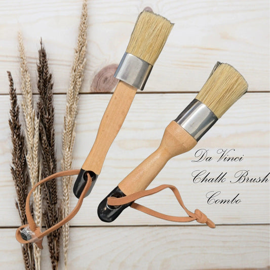 Chalk Brush Combo Pack Flat and Round Brush pack - Vintique Concepts