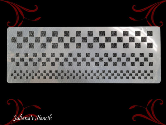 Checkerboard vintage furniture paint stencil 120mm x 330mm - Vintique Concepts