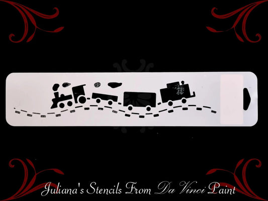 Choo Choo Train Border Childrens Wall / furniture paint stencil 355mm x 75mm-Vintique Concepts