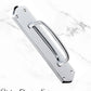 Chrome Retro Offset Pull handle w/backplate 250 x 50mm-Vintique Concepts