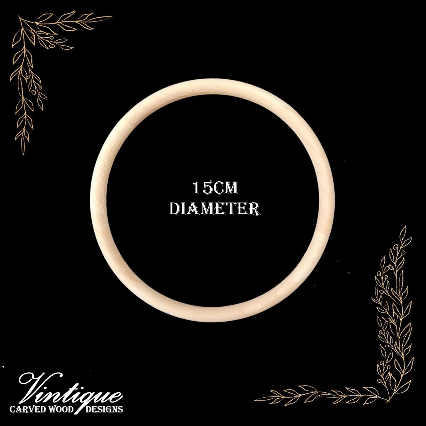 Circular Ring Centrepiece wood applique 15cm diameter-Vintique Concepts