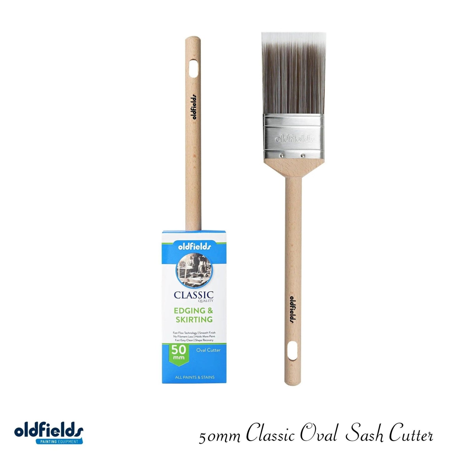 Classic 100% Tappered filament Sash & angle Cutters Paint Brushes from Oldfields - Vintique Concepts