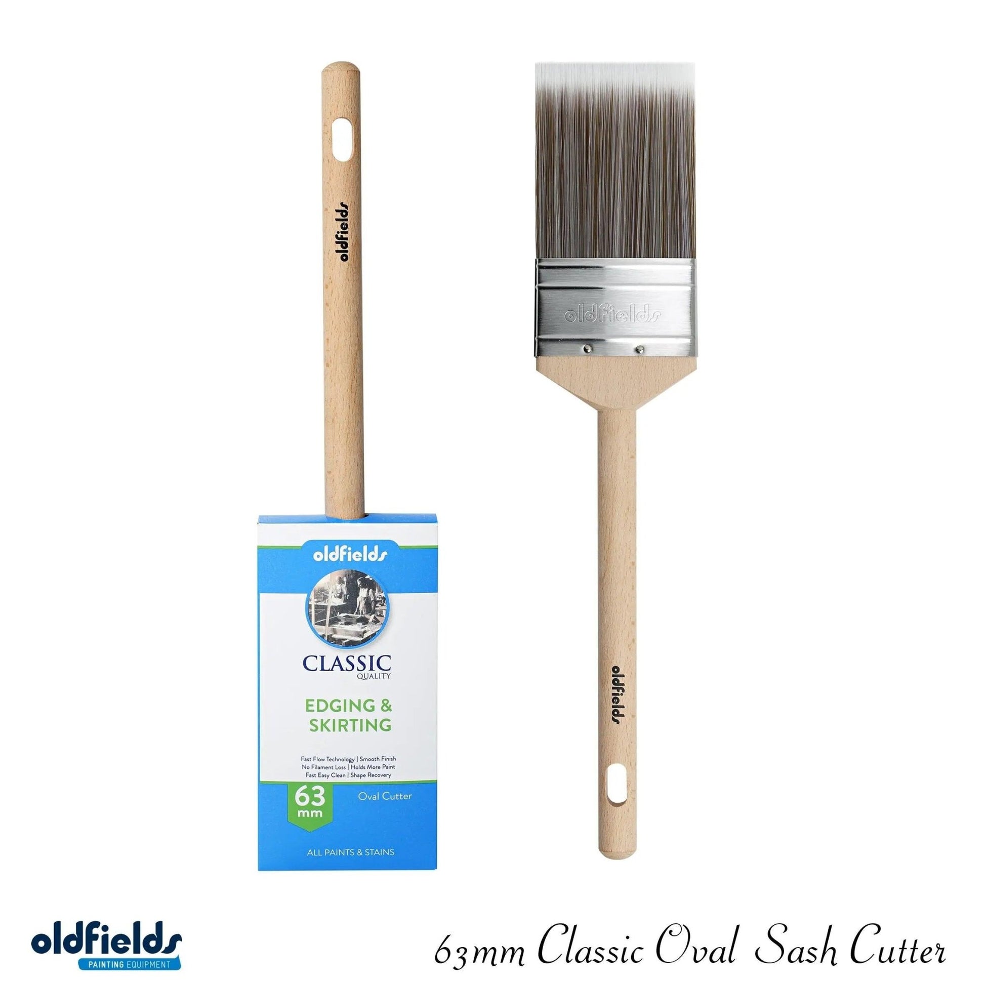 Classic 100% Tappered filament Sash & angle Cutters Paint Brushes from Oldfields - Vintique Concepts