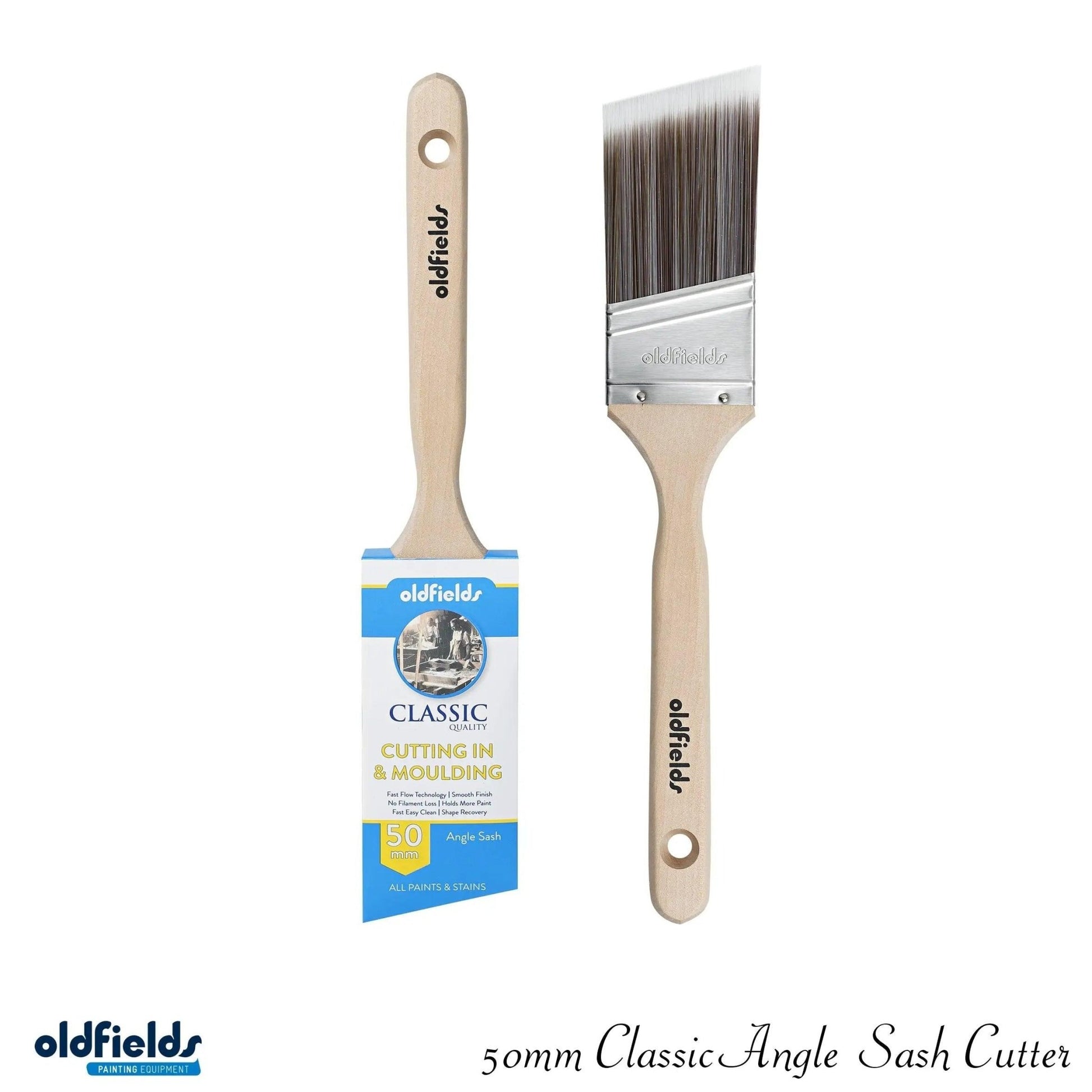 Classic 100% Tappered filament Sash & angle Cutters Paint Brushes from Oldfields - Vintique Concepts