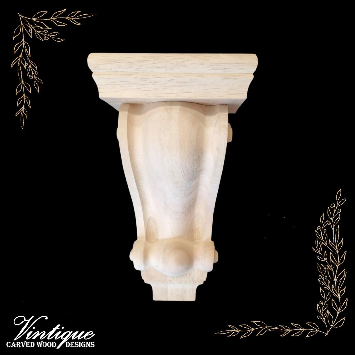 CLASSIC Large Scroll wooden corbell (each) 28cm x 28 x 10cm-Vintique Concepts