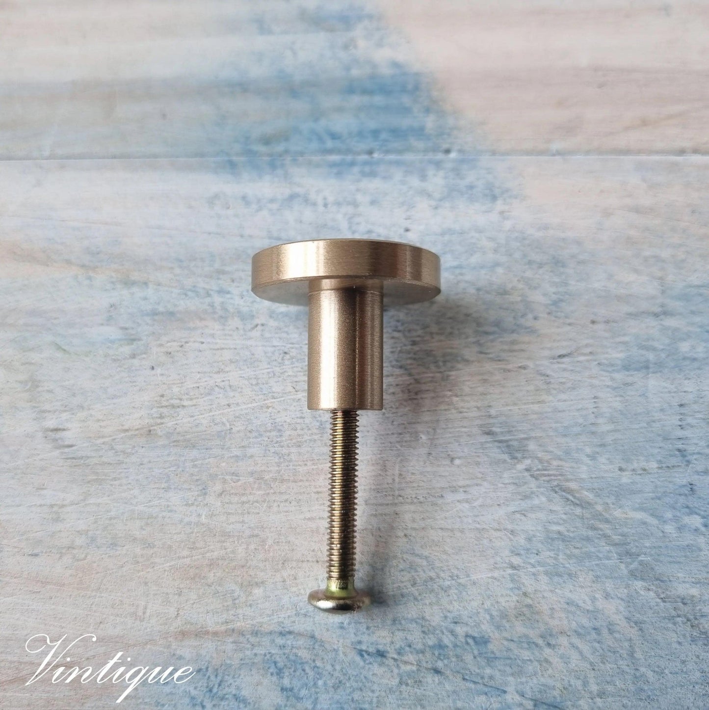 Classico Series Solid Brushed Brass Cabinet knob Handle 25mm dia-Vintique Concepts