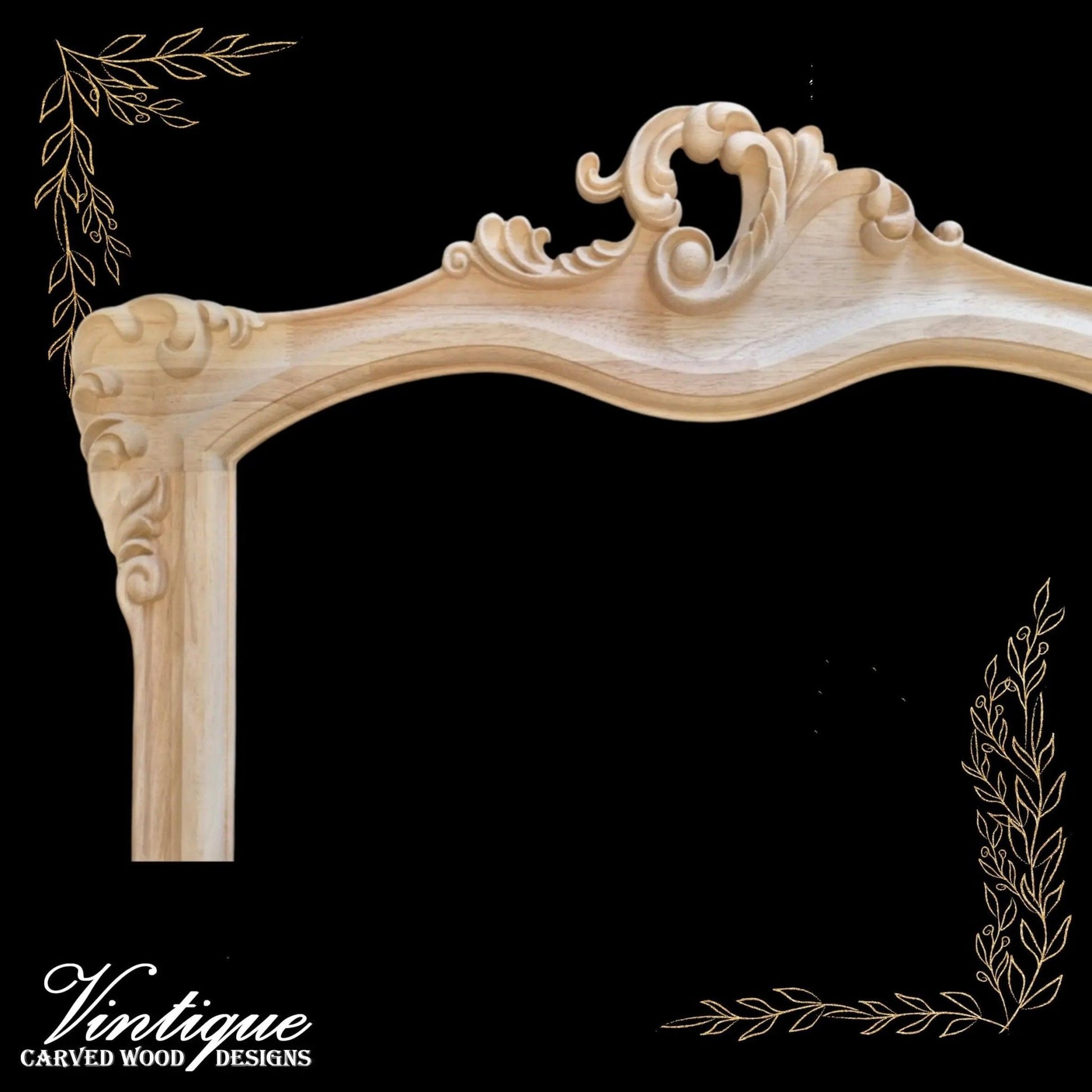 CLEARENCE PRICE - Hapsburg Scroll unfinished wood large mirror Frame 85cm x 95cm - Vintique Concepts