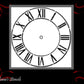 Clock face roman numerals furniture premium paint stencil 250mm diameter - Vintique Concepts