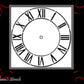 Clock face roman numerals furniture premium paint stencil 250mm diameter-Vintique Concepts