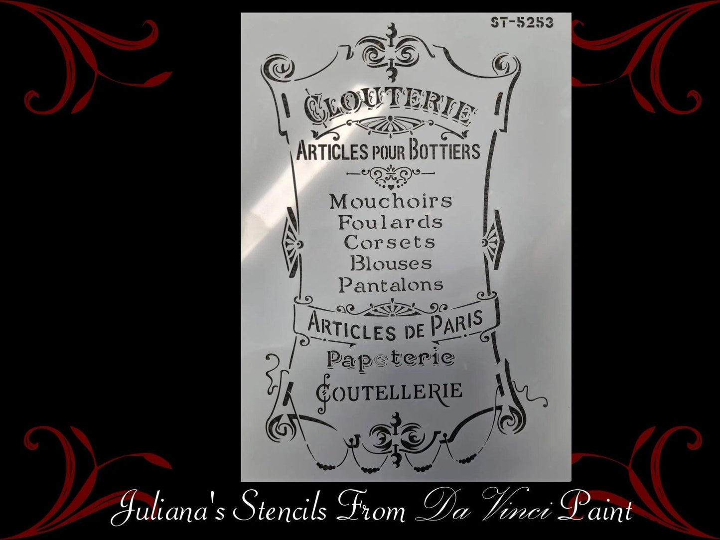 Clouterie Article de paris furniture French painting stencil (A4 Size)-Vintique Concepts