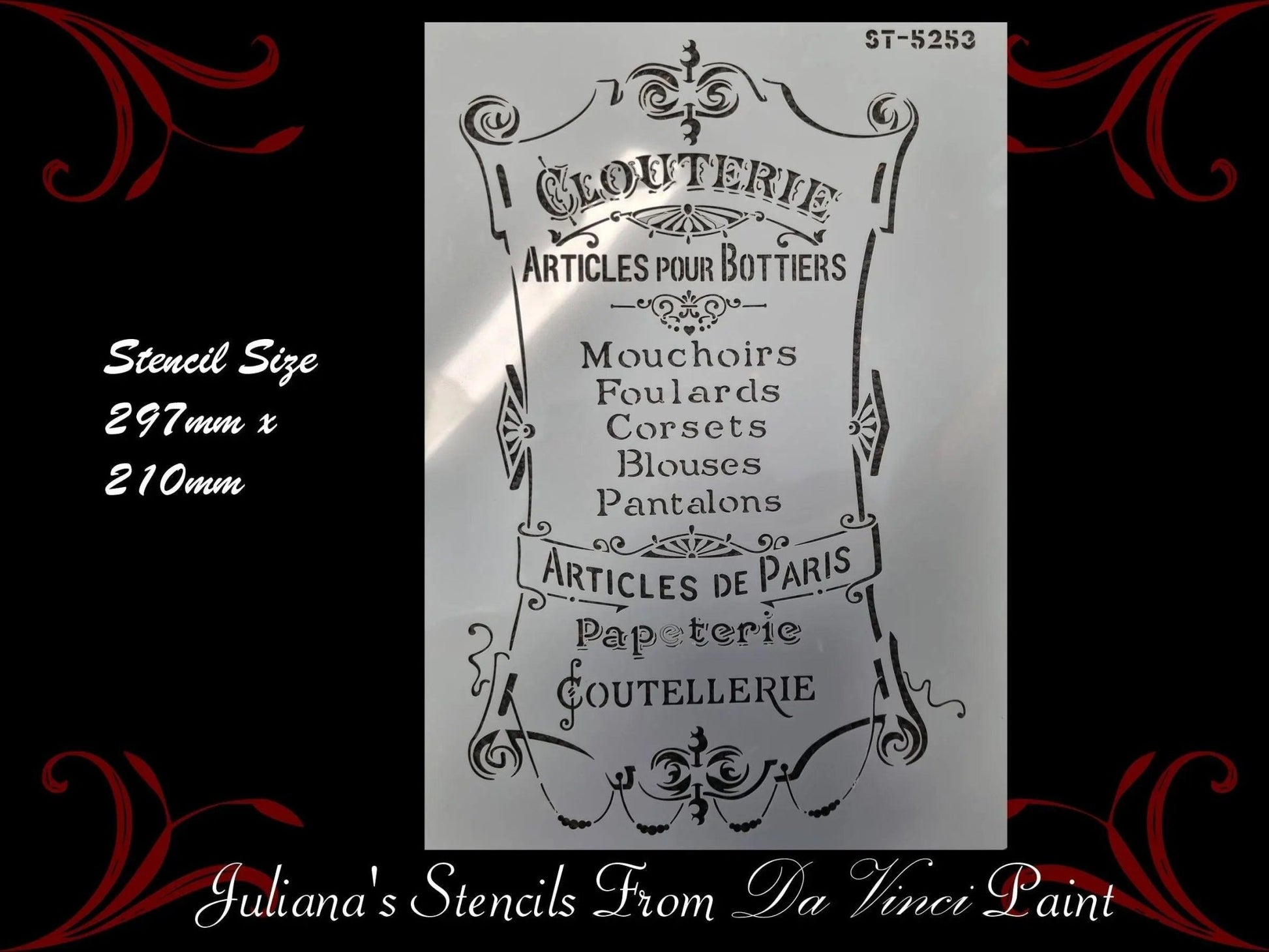 Clouterie Article de paris furniture French painting stencil (A4 Size)-Vintique Concepts