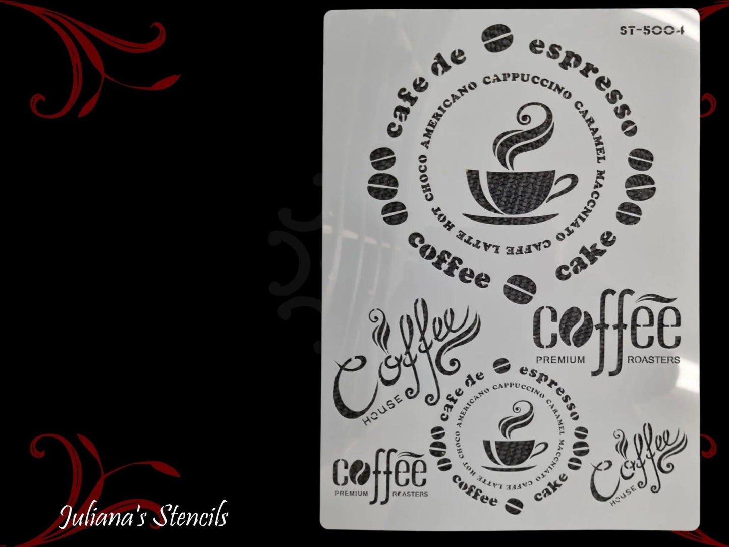 COFFEE cafe cake s furniture and wall Paint Stencil & cake stencil - Vintique Concepts