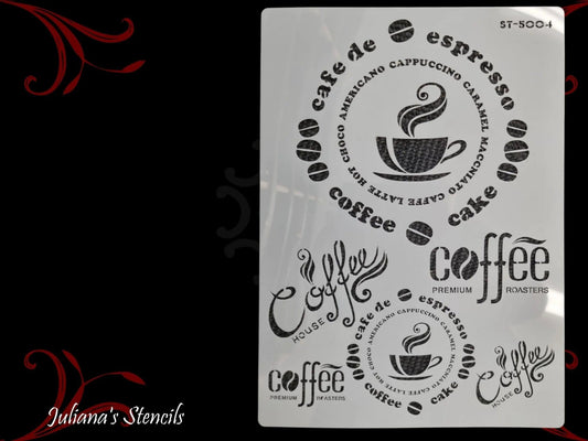 COFFEE cafe cake s furniture and wall Paint Stencil & cake stencil-Vintique Concepts