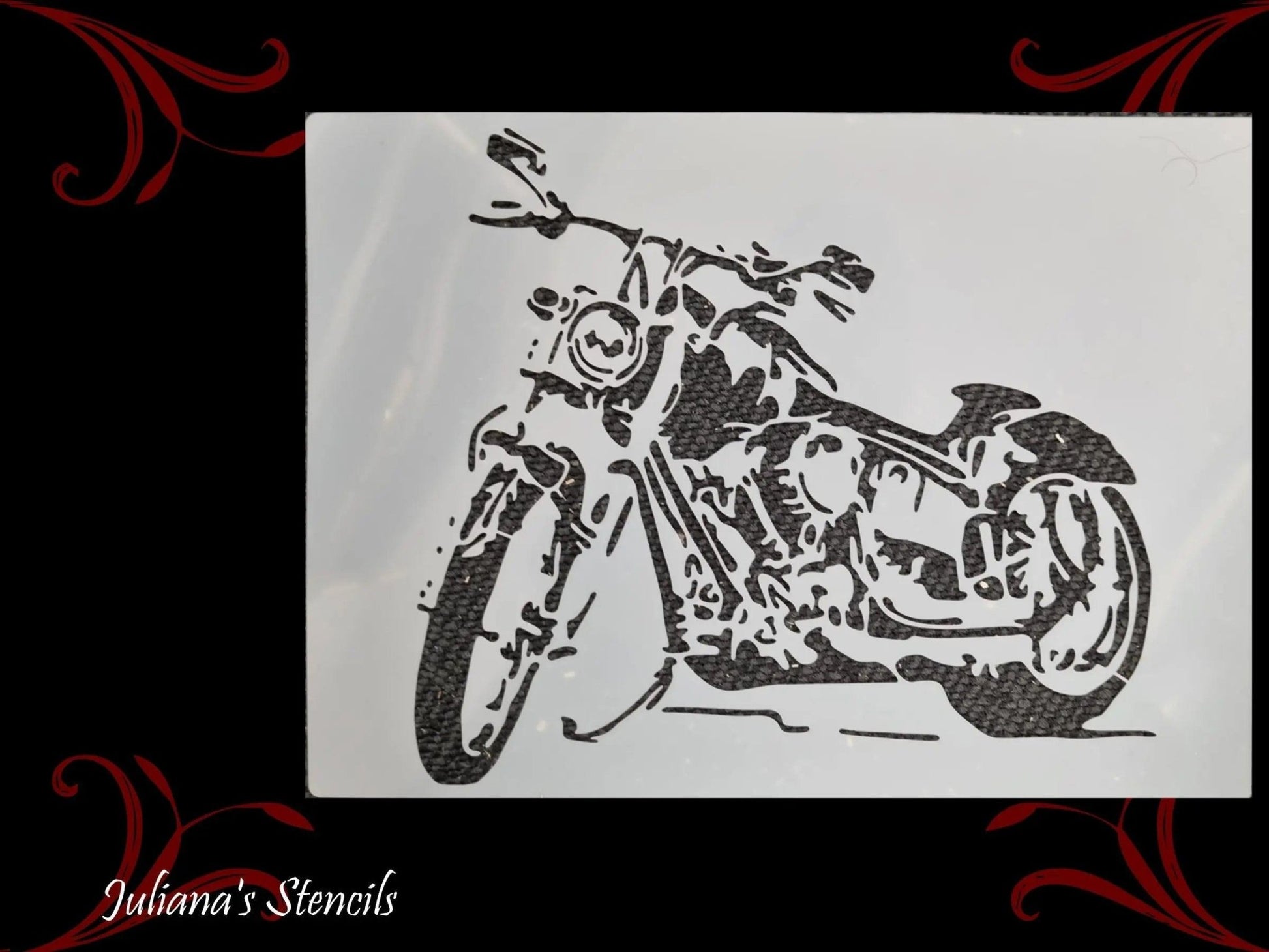 Cool Motorcycle Furniture & wall  Paint Stencil 297 x 210mm-Vintique Concepts