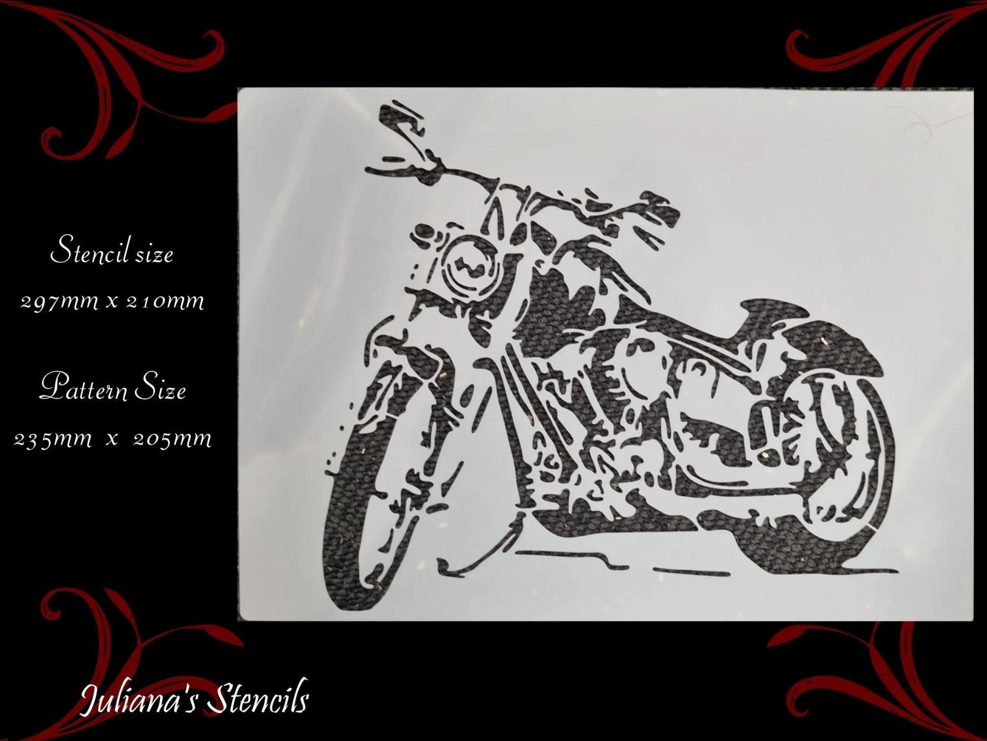 Cool Motorcycle Furniture & wall  Paint Stencil 297 x 210mm-Vintique Concepts