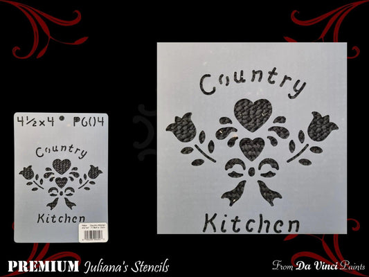 COUNTRY KITCHENS vintage furniture paint stencil 127mm x 180mm-Vintique Concepts