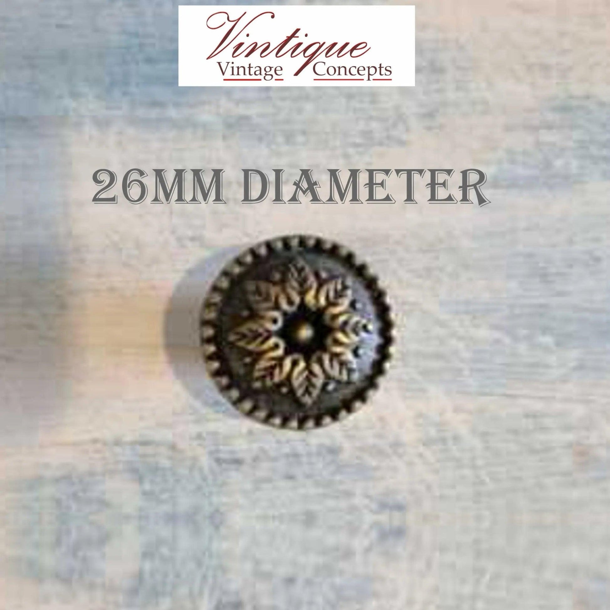 Daisy Bronze Furniture Knob Rose 26mm diameter-Vintique Concepts