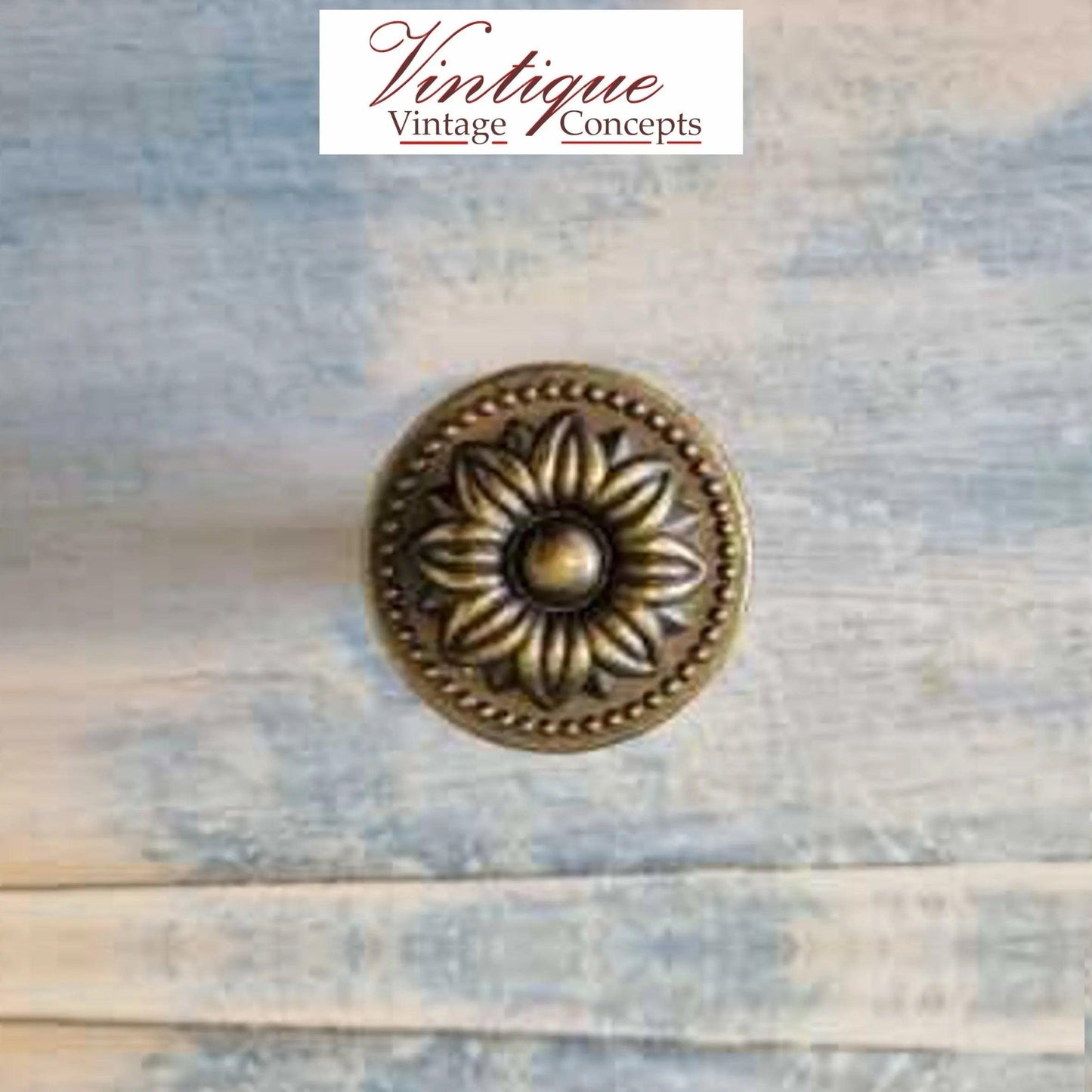 Daisy Bronze Furniture Knob Rose 31mm diameter-Vintique Concepts