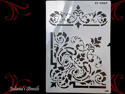 Danmask  Corner furniture paint stencil (A4 Size)-Vintique Concepts