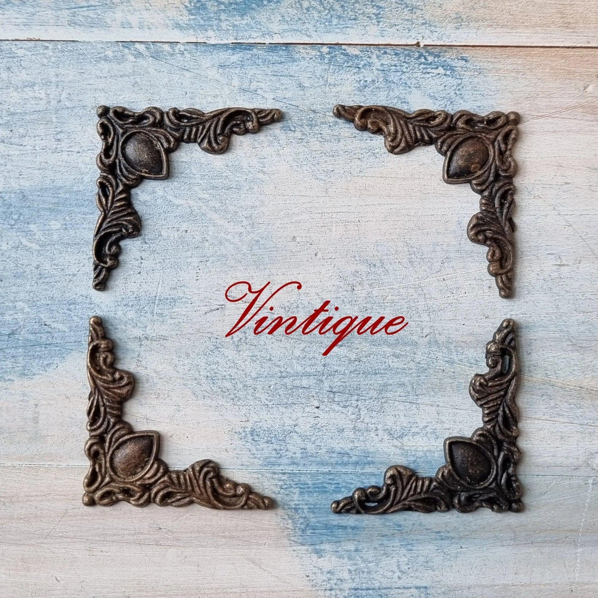 Decorative antique bronze ornate corner 40mm x 40mm  (each)-Vintique Concepts