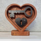 Deep Carved Pine"Lock and Key" Mantle Heart - Vintique Concepts