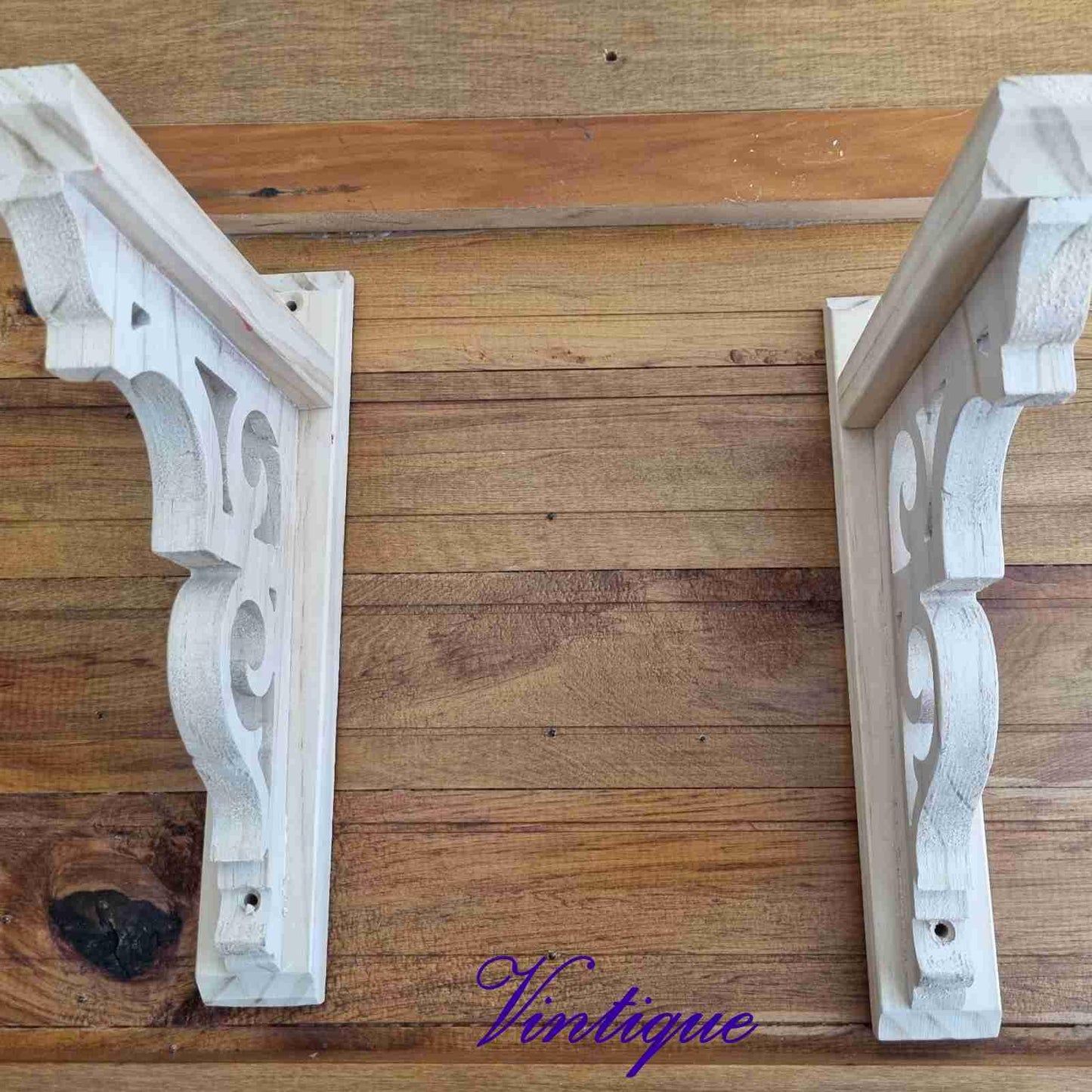 DEVONPORT ornate carved wood shelf Bracket 220mm x 282mm-Vintique Concepts