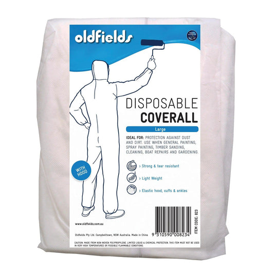 Disposable Hooded white overalls or coveralls L ( Large) - Vintique Concepts