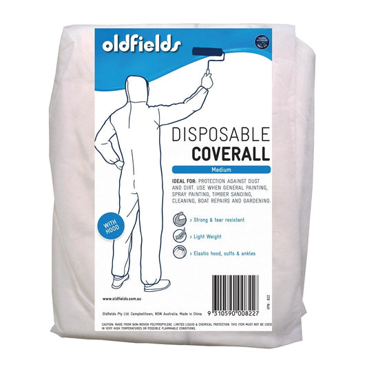 Disposable Hooded white overalls or coveralls M ( Medium) - Vintique Concepts