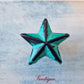 Distressed Aqua Green Star Cast Iron cupboard Knob 39mm x 39mm-Vintique Concepts