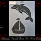 Dolphin & Sailboat furniture paint stencil  300mm x 230mm-Vintique Concepts