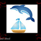 Dolphin & Sailboat furniture paint stencil  300mm x 230mm-Vintique Concepts