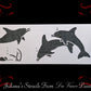 Dolphins border furniture paint stencil 455mm x 150mm - Vintique Concepts