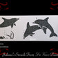 Dolphins border furniture paint stencil 455mm x 150mm - Vintique Concepts