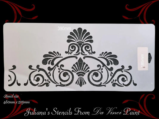 Edwardian scallop Motif vintage furniture paint stencil 203mm x 457mm (180mm high)-Vintique Concepts