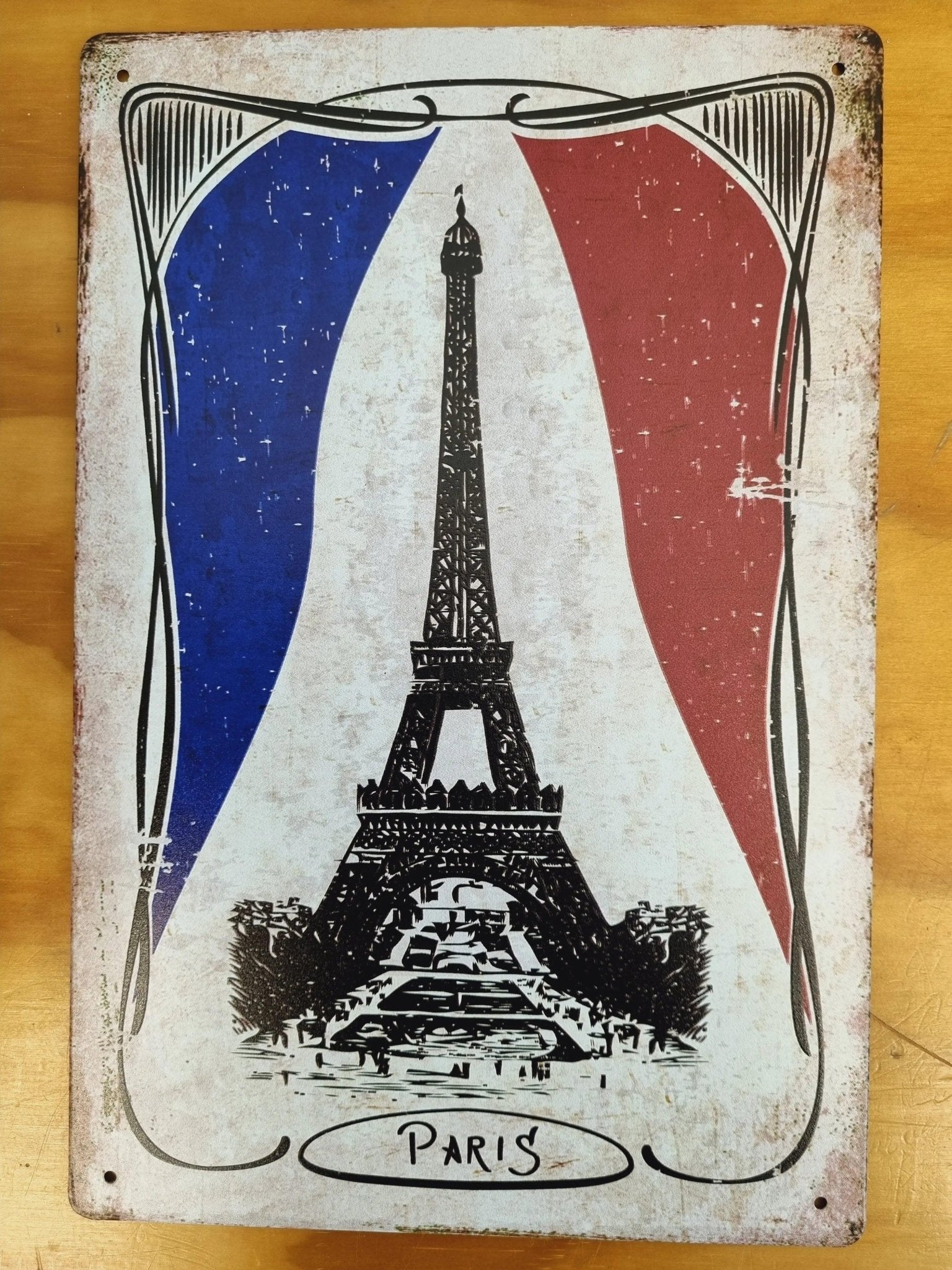 Eiffle Tower-PARIS Vintage Tin Sign-beautfully 30cm x 20cm *-Vintique Concepts