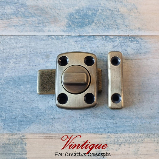 Elegant Door / Cupboard latch lock Antique Gold 50mm x 42mm - Vintique Concepts