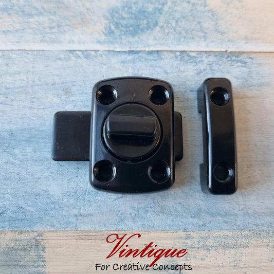 Elegant Door / Cupboard latch lock Black 50mm x 42mm - Vintique Concepts