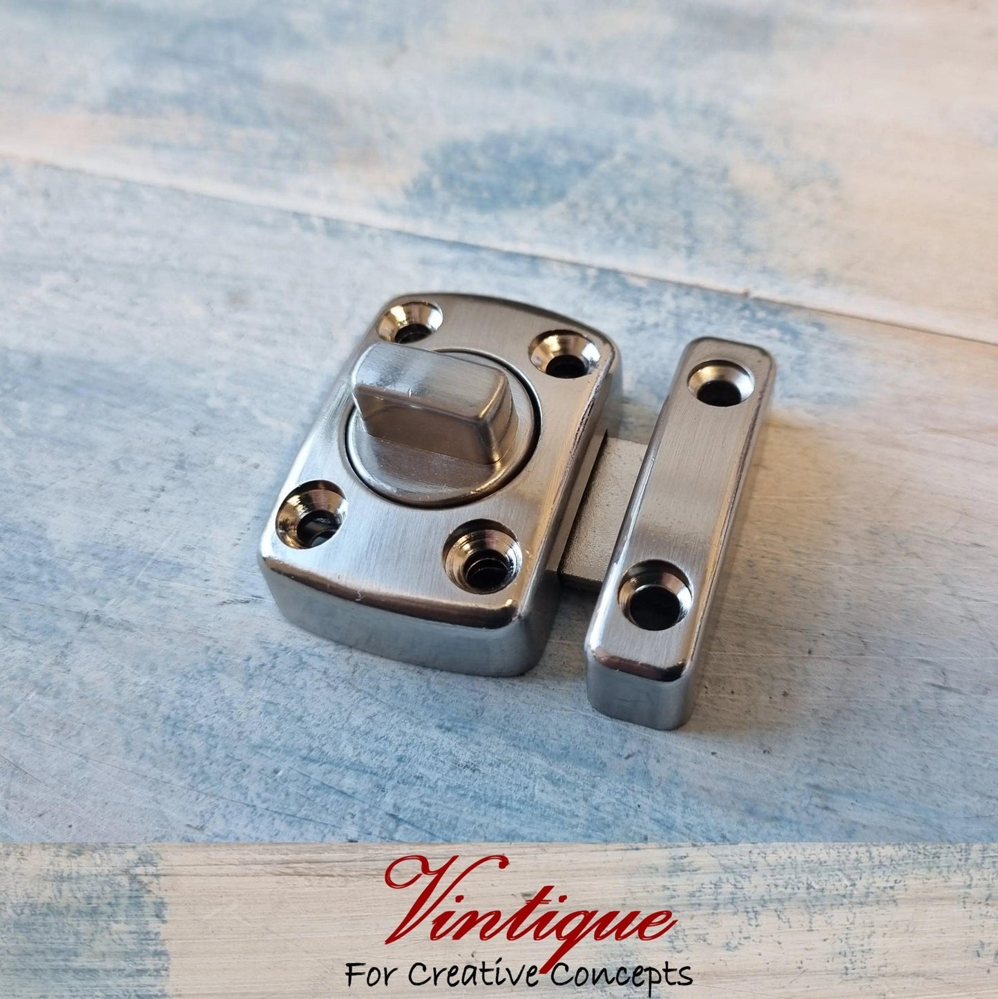 Elegant Door / Cupboard latch lock Silver 50mm x 42mm-Vintique Concepts