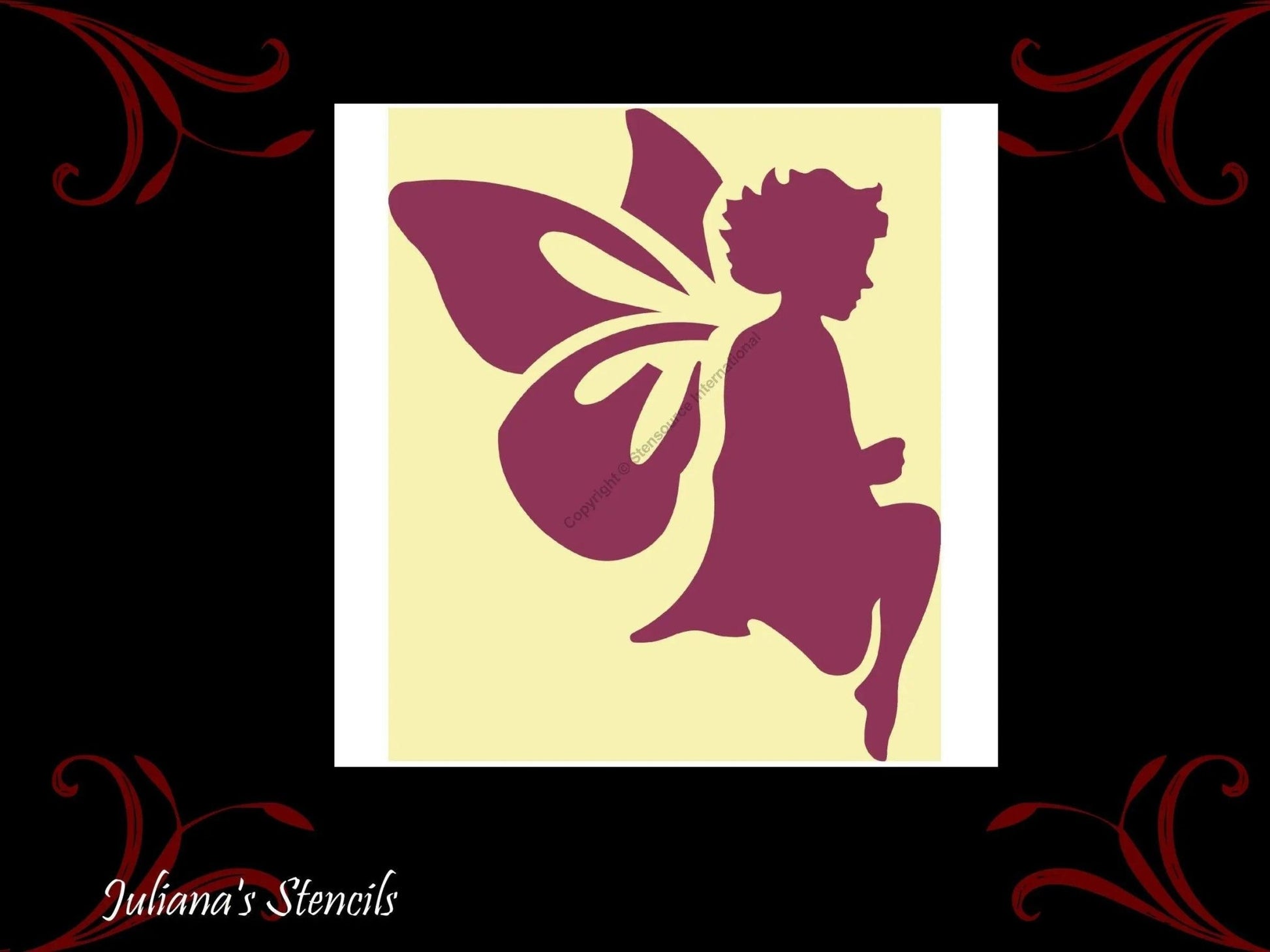 FAIRY Childrens Furniture Paint Stencil 170mm x 130mm-Vintique Concepts