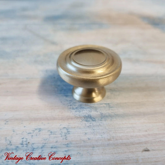Firenze Series Solid Brass Ringed Cabinet knob Handle 32mm dia - Vintique Concepts