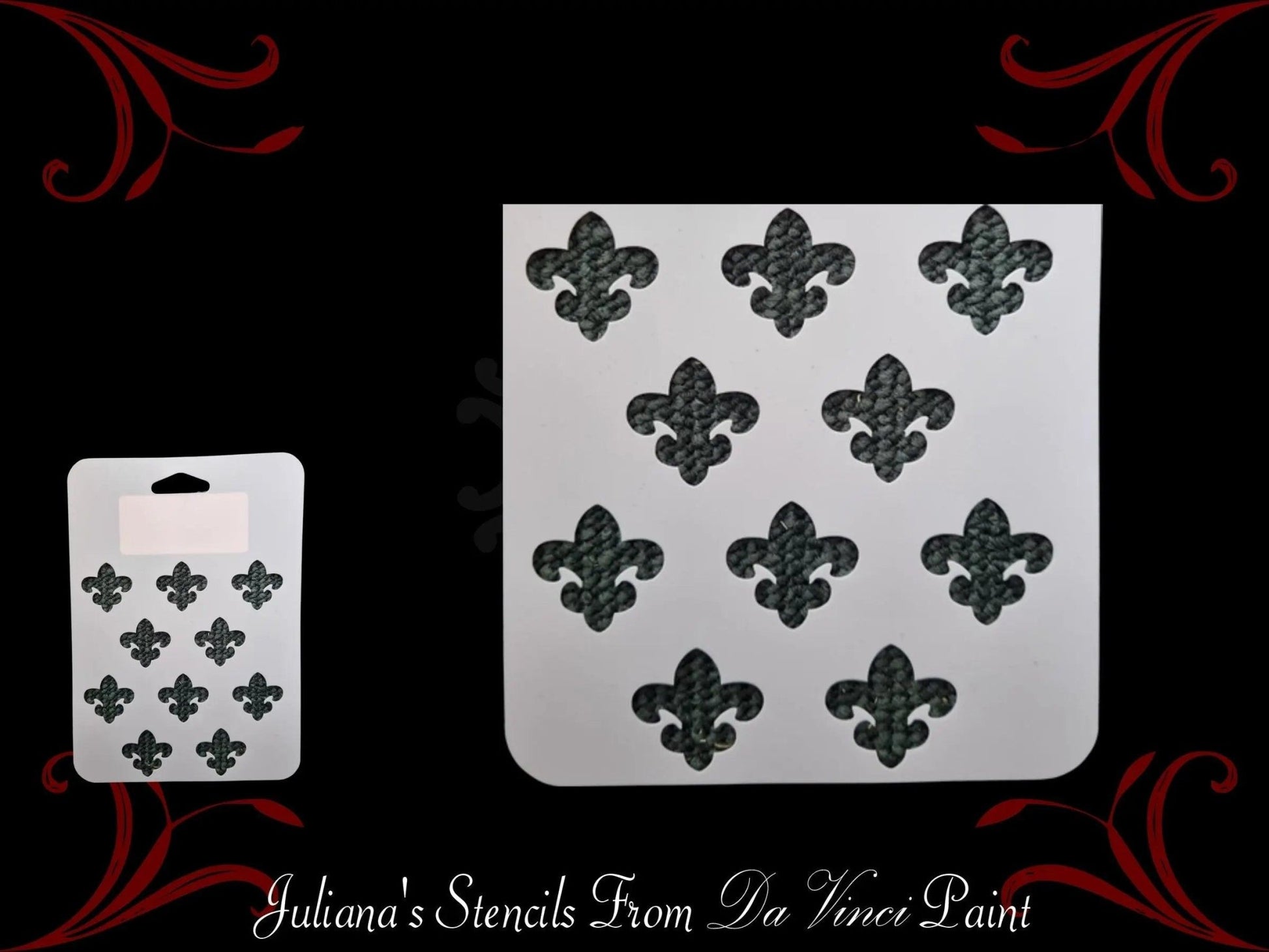 Fleur De Lis (30mm High) vintage furniture paint stencil 127mm x 180mm-Vintique Concepts