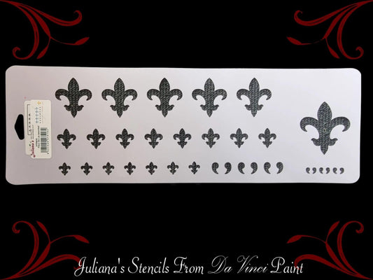 Fleur de Lis Border assorted sizes  furniture paint stencil 150mm x 450mm-Vintique Concepts