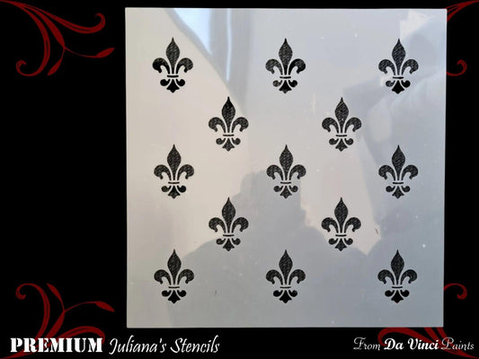 Fleur de Lis wallpaper French premium paint stencil 305mm x 305mm-Vintique Concepts