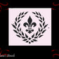 Fleur de Lis Wreath French Premium Furniture Paint Stencil 265mm x 160mm - Vintique Concepts