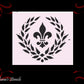 Fleur de Lis Wreath French Premium Furniture Paint Stencil 265mm x 160mm-Vintique Concepts